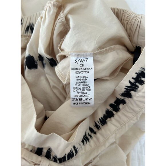 SWF Abode Maxi Skirt Cream Tie Dye Elastic Waist Size XS EUC - Picture 8 of 9